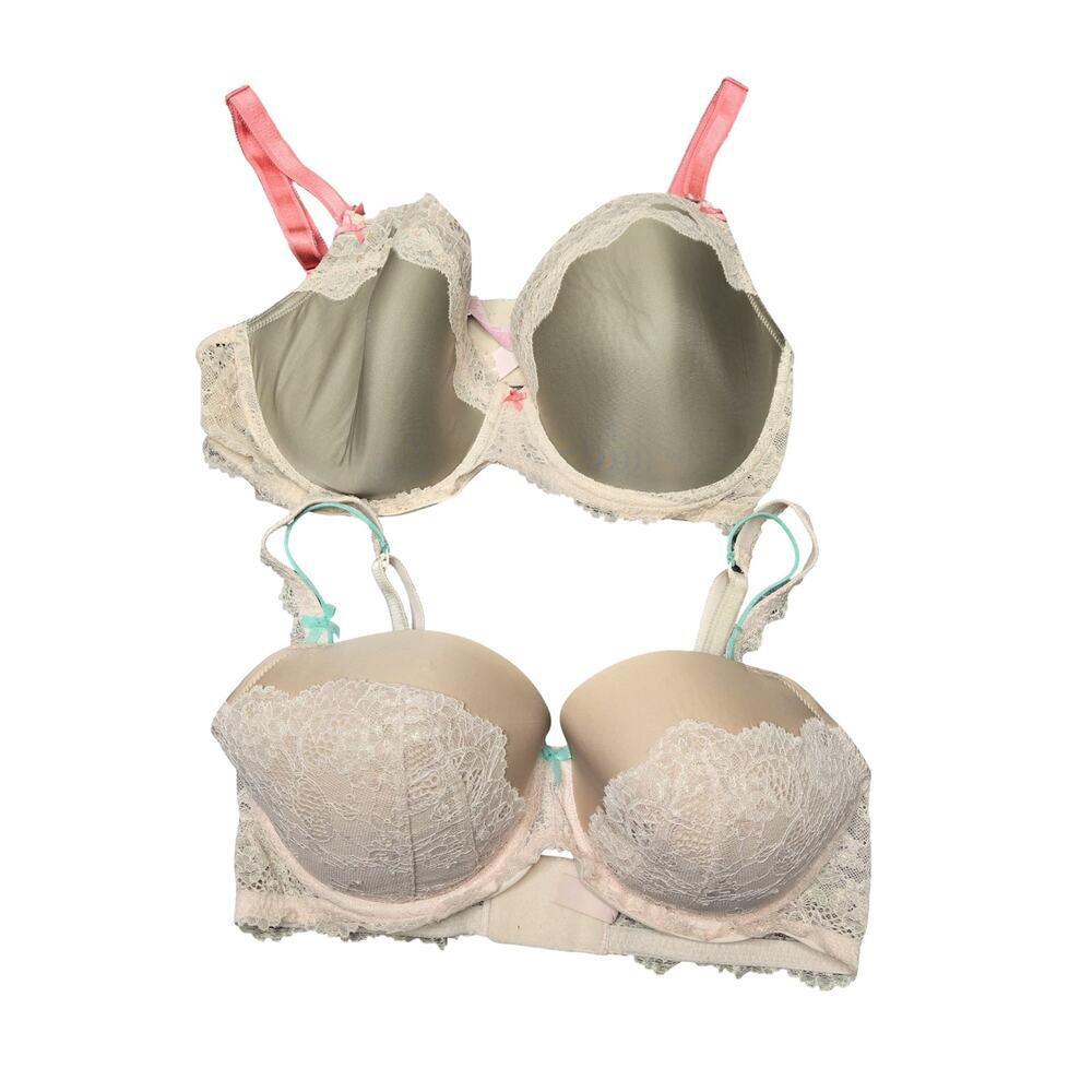 Victoria's Secret Lace Dream Angels Lined Demi Bra‎ Bundle Size: 36DD